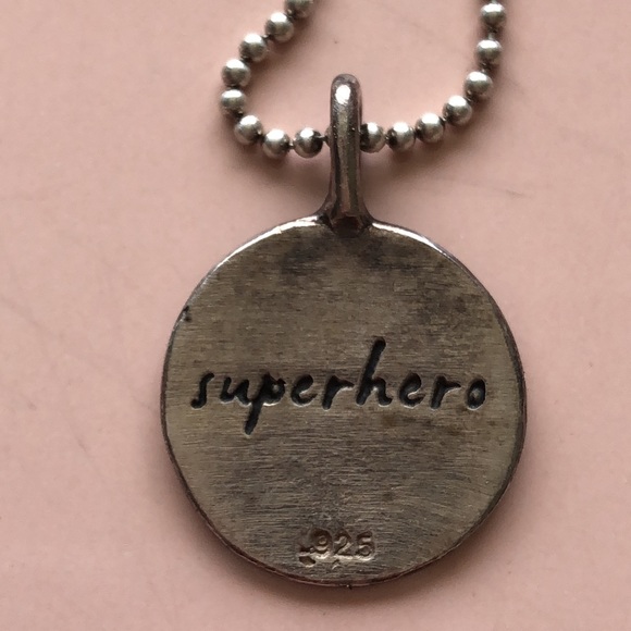 Andrea Scher “Superhero” Pendant and 18” Ball Chain in Sterling - Picture 3 of 6
